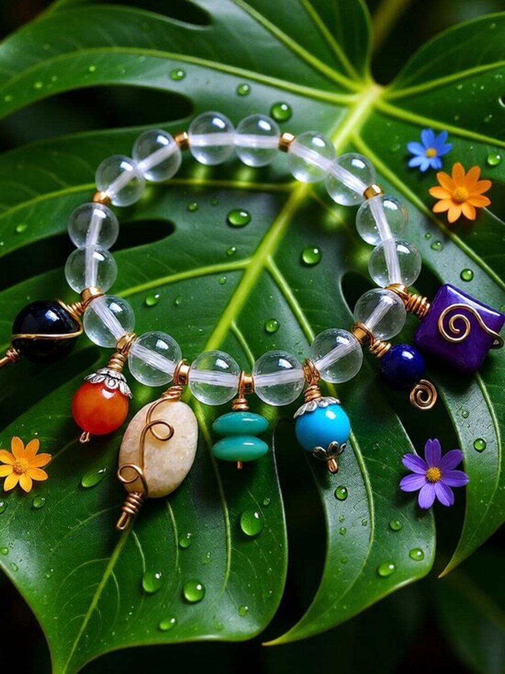 Handmade! Chunky Chakra Bracelet ~ Head Turner! Reiki Meditation Spirituality
